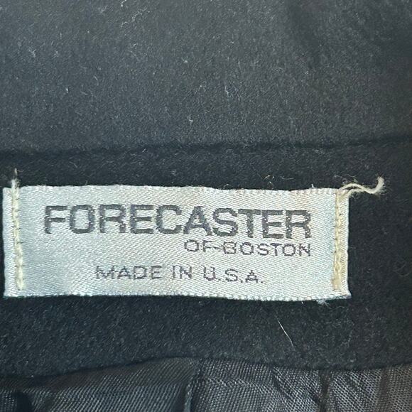 Forecaster of Boston Wool Long Coat Black Button Front Classic Vintage USA M - Picture 4 of 7